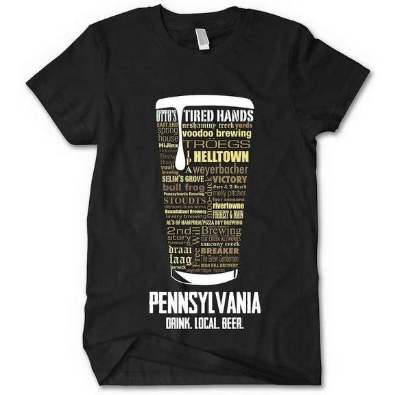 Pennsylvania Brewery T-Shirt - Black, Snall | Beer Lover Graphic Tee Gift for Him