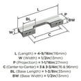 thumbnail image 4 of Amerock Status 3-3/4 inch Center-to-Center Polished Chrome Cabinet Pull, 25 Pack, 4 of 5