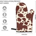 thumbnail image 2 of Brown Cow Print Oven Mitts Sets of 2 Heat Insulation Non-Slip Gloves for Cooking Baking Grilling BBQ Gifts, 2 of 6