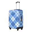 thumbnail image 3 of Multi-Size Suitcase Protective Cover Full Range Double Stitching Invisible Zipper For Travel Business Blueviolet Moroccan Buffalo Plaid Tartan Check Hand-Drawn Sketch_1 X-Large, 3 of 8