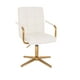 thumbnail image 1 of Silla de Tocador-Escritorio giratoria Euroluce Contemporary Design con brazos cromo dorado altura ajustable tapizado PU, 1 of 5