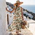 thumbnail image 5 of Xixirimido Boho Mandala Dragonfly Print Maxi Dresses for Women Sleeveless Casual Dresses with Pockets Flowy A-line Long Summer Sun Dress Beach Vacation Wear, Medium, 5 of 7