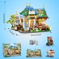 thumbnail image 3 of PLAXSOON Flower Caf&Atilde;&copy; House Building Set with LED, 1520 PCS Botanical Coffee Architecture with Openable Design, Floral Bakery Construction Model for Hom, 3 of 9