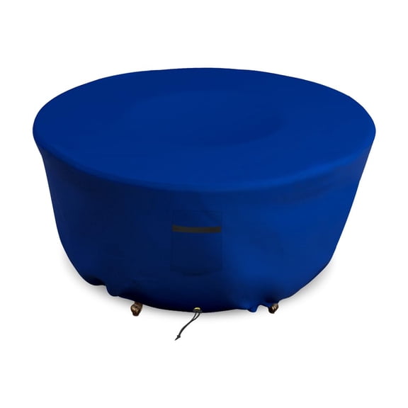 Covers & all Round Fire Pit Cover, Heavy Duty 18 Oz Waterproof UV & Weather Resistant for Patio Lawn Garden Backyard Outside, with Drawstrings (36"Diameter x 12"H, Blue)