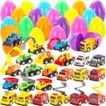 thumbnail image 1 of Huevos de Pascua rellenos con ruedas retráctiles para coches de construcción, 24 unidades JOYIN, 1 of 9