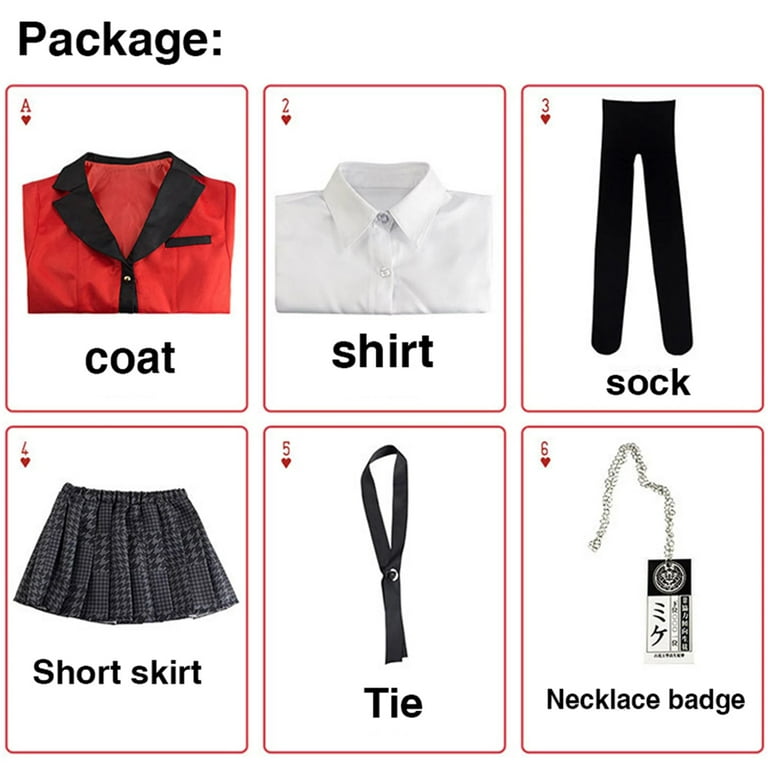 Anime Kakegurui Yumeko Jabami Costumes 6pcs/set 