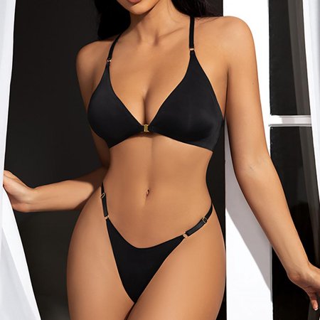 

Homadles Lingerie for Women- Nightwear 2 Piece Sexy Slim Fit Lingerie Sets Black M