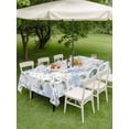 thumbnail image 5 of 60x120 Inch Outdoor Tablecloth with Umbrella Hole Zipper Rectangle Blue Flower Rectangular Tablecloths Outside Waterproof Sage Green Eucalyptus Leaf Farmhouse Country Patio Table Cover for Picnic, 5 of 8