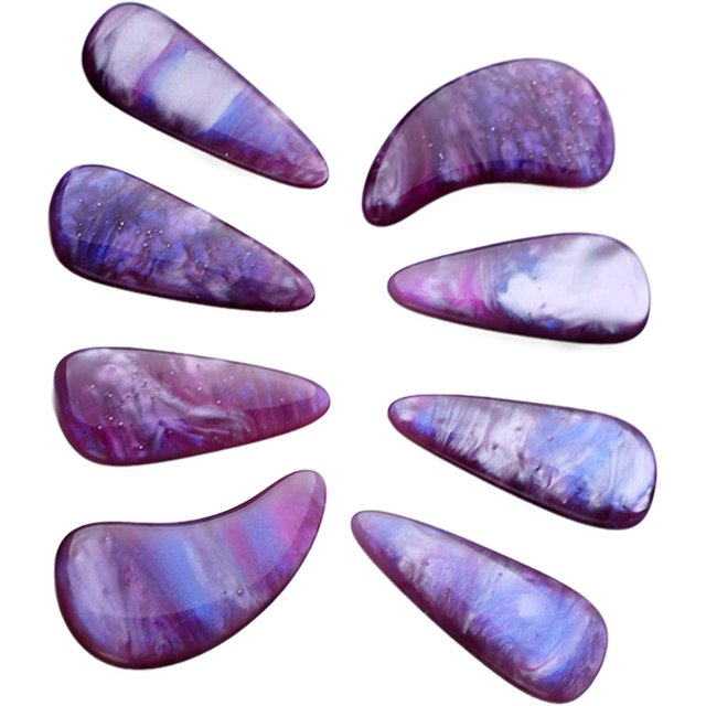 HUGFEGWE Guzheng Finger Picks, Silicone Polymer Guzheng Nail Covers 8Pcs Easy To Fine Workmanship Delicate for Replacement(Milky Way Color) CJB91-45835