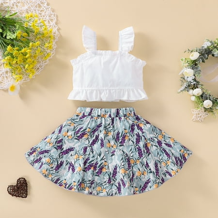 

TOWED22 First Birthday Outfit Girl Kid Baby Girls Sleeveless Heart T-Shirt Top Floral Lace Shorts with Bowknot Headband Summer Outfit Purple