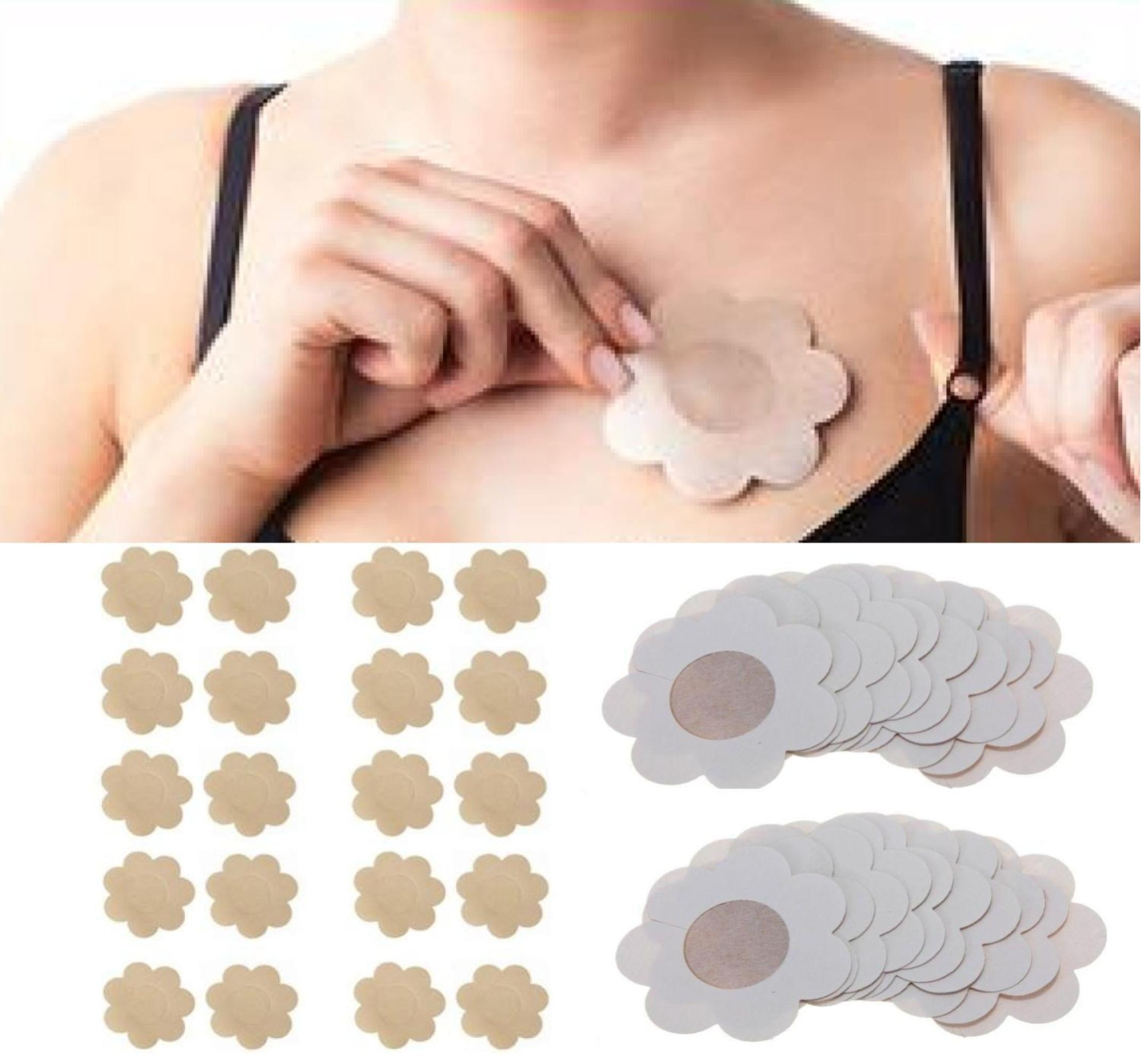 Brest Nipple Cover Petals Stick Nude Skin Tone Satin Comfortable Braless 48 Pairs Kit Smok69