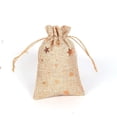 thumbnail image 1 of Bolsa de lino con cordón para Navidad, bolsita de cáñamo para embalaje de dulces y galletas, regalo de Año Nuevo, 5/10 piezas, 10x14, 13x18cm, 1 of 4
