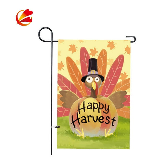 Drapeau de Jardin de l'Action de Grâce Double Face Décoration de Récolte d'Automne 30 X 45cm Polyester Bienvenue