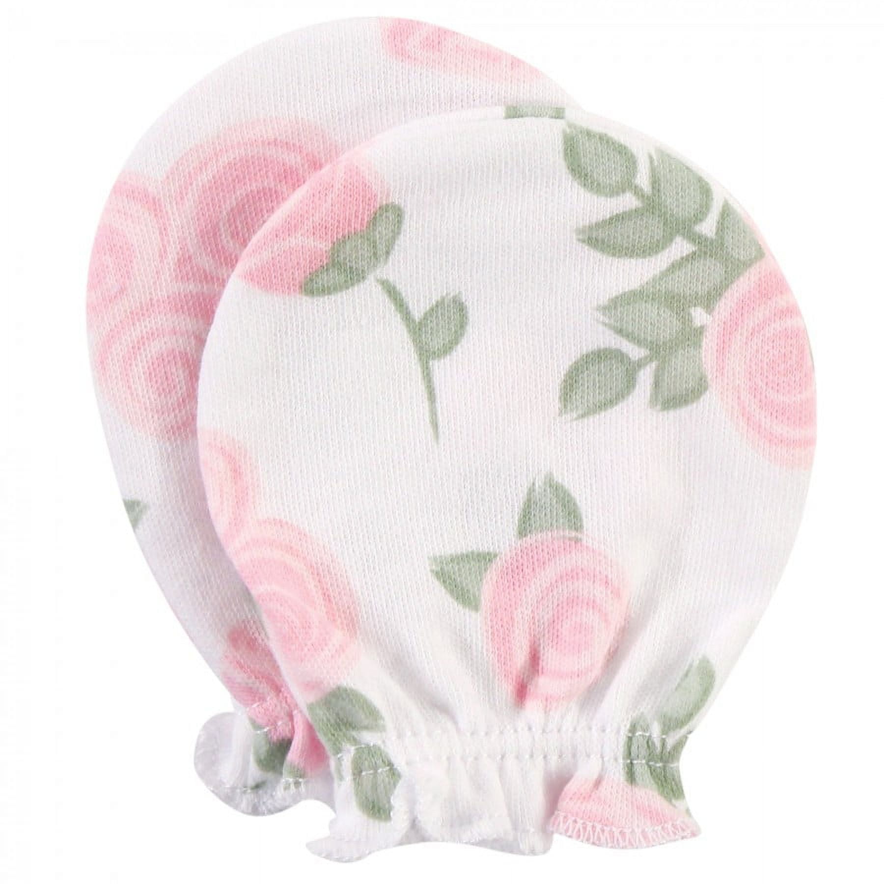 もらって嬉しい出産祝い Girl Infant Baby Hudson Cotton 0 Rose, Pink Mittens, Scratch ベビー