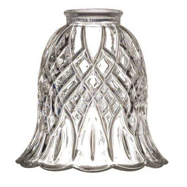 Carved Clear Glass Shade 2 1 4 Fitter, Ceiling Fan Glass Shades