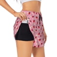 thumbnail image 2 of Disketp Strawberry and Ladybugs Print Women's Shorts Workout Shorts for Athletic Gym Running Shorts with Phone Pockets Small, 2 of 8