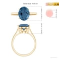thumbnail image 5 of ANGARA Natural Oval Solitaire 7.2 ct London Blue Topaz Cocktail Ring in 14K Yellow Gold for Women (Size-14x10mm) | November Birthstone Jewelry for Women | London Blue Topaz Ring (Ring Size - 7.5), 5 of 10