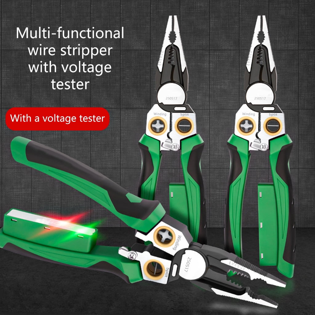 BQBQERT Professional Ergonomic Voltages Testing Wire Stripper for Electrical Cable Cutting Stripping Home Industrial Use