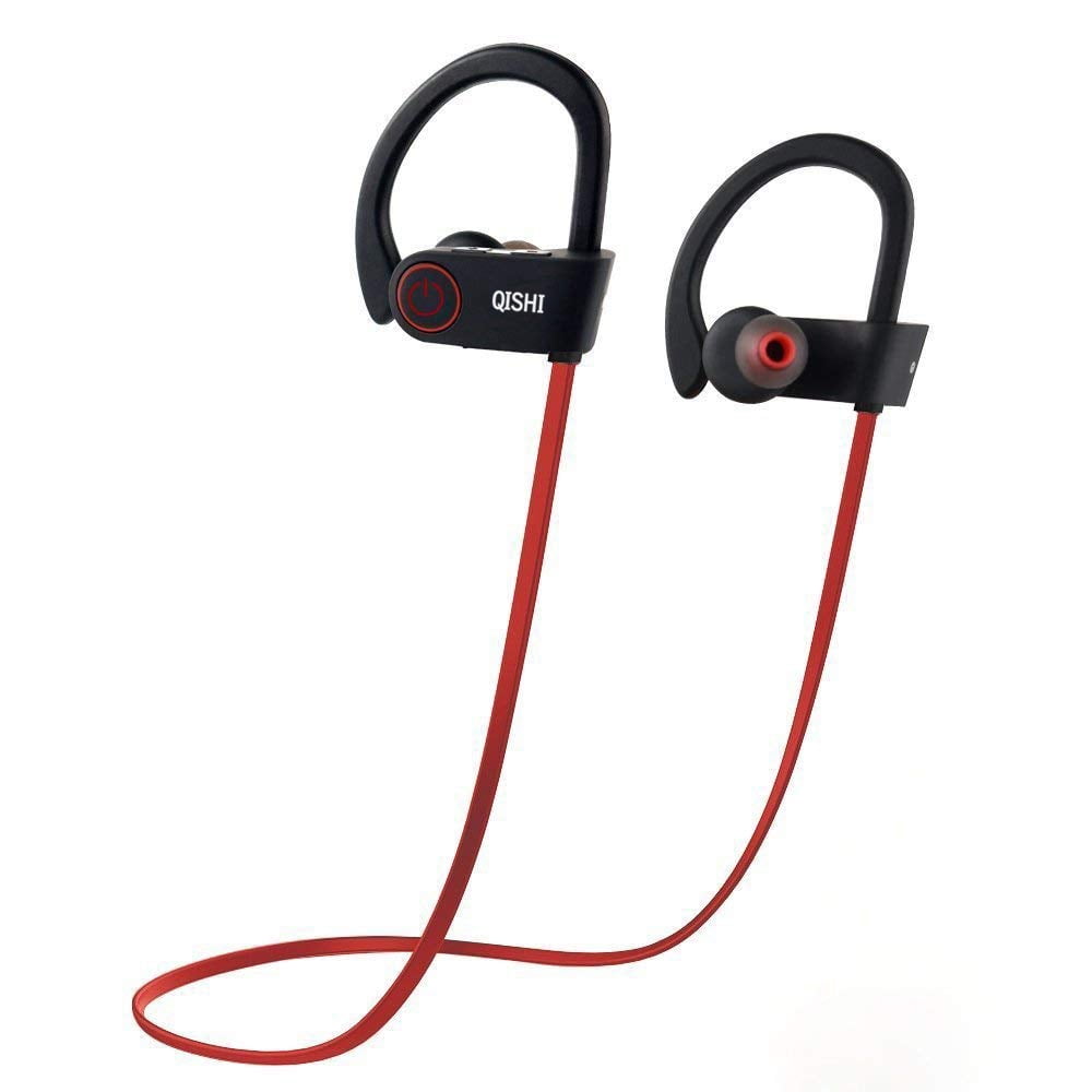 Best In ear earbuds HiFi Stereo with Mic 10 hours playback Gym workout passive Noise Cancel wireless earphones BLACK Bluetooth headphones TRINIDa IPX7 Waterproof Sport Wireless headset for running