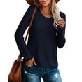 thumbnail image 2 of Long Sleeve Spring Autumn Women Lightweight Knit Sweater Female Round Neck Pullover, 2 of 5