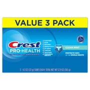 Crest Toothpaste, Pro-Health Smooth Formula Toothpaste, Clean Mint Paste, 4.3 oz Triple