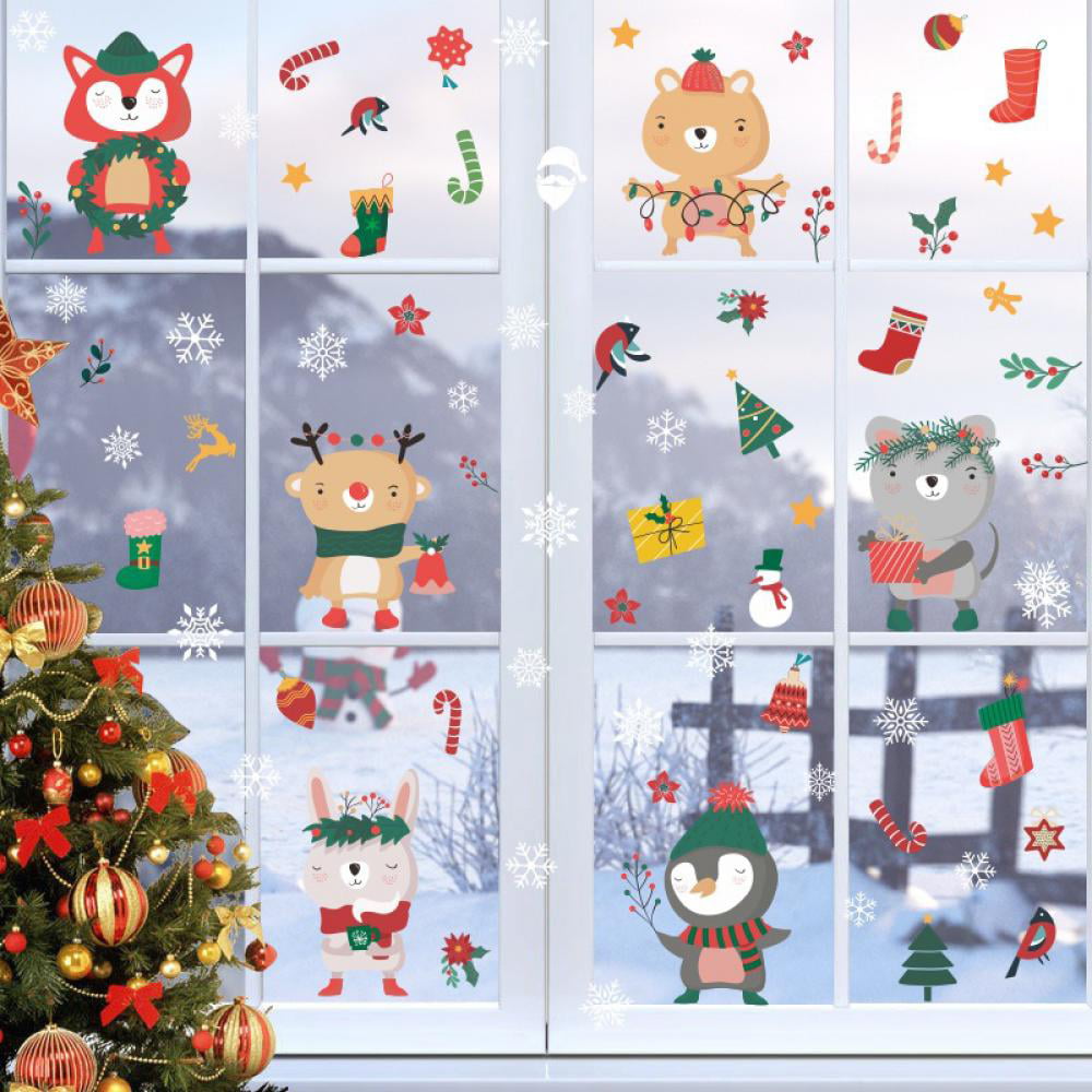 GOLD/Silver Reindeer Self Adhesive Wall Decor CHRISTMAS DECORATIONS Reusable