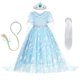 thumbnail image 1 of Disfraz de Frozen 2 de Disney para niña, vestido de baile de malla con lentejuelas blancas, ropa de carnaval, Cosplay de reina de la nieve, vestido de princesa Elsa Fivean unisex, 1 of 2