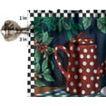 thumbnail image 5 of Coffee Kitchen Valance Curtain,Vintage Watercolour Art Aesthetics Rustic Coffee Theme Black White Plaids Print Window Treatment Valance Rod Pocket Short Curtain for Living Room Cafe 54x18inch, 5 of 5