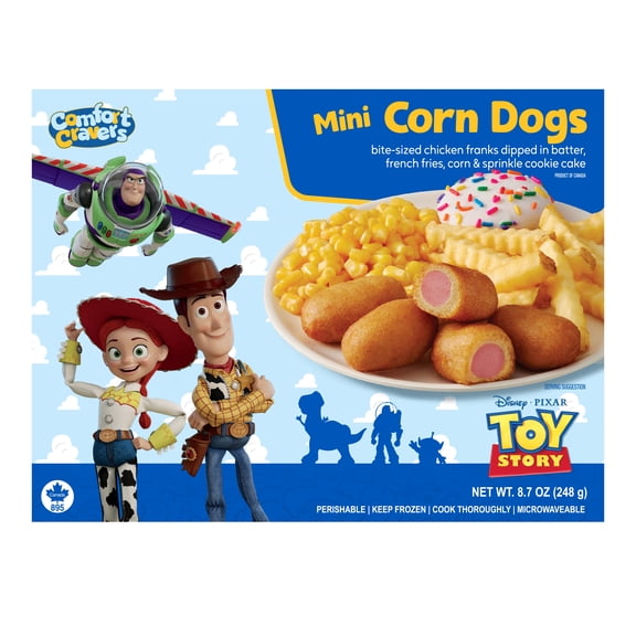 Comfort Cravers Disney Pixar Toy Story Mini Corn Dogs with French Fries, Corn, and Sprinkle Cookie Cake, 8.7 oz (Frozen)