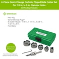 thumbnail image 2 of Juego de cortadores de agujeros Greenlee 660 Quick Change con punta de carburo, 2 of 9