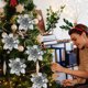 thumbnail image 3 of Flores Artificiales 10 Uds flores artificiales de Navidad colgantes de plástico DIY para suministros de fiestas y vacaciones Sywqhk libre de BPA, 3 of 7