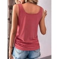 thumbnail image 3 of Womens U Neck Tank Tops Summer Sleeveless Loose Button Casual Henley Shirts Pink S, 3 of 8