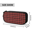thumbnail image 3 of Uemuo Red Black Plaid Printed Pencil Pen Case, Portable Pencil Pouch with Zipper, Compact Stationery Bag Makeup Bag, Pencil Bag for Home Office, 3 of 9