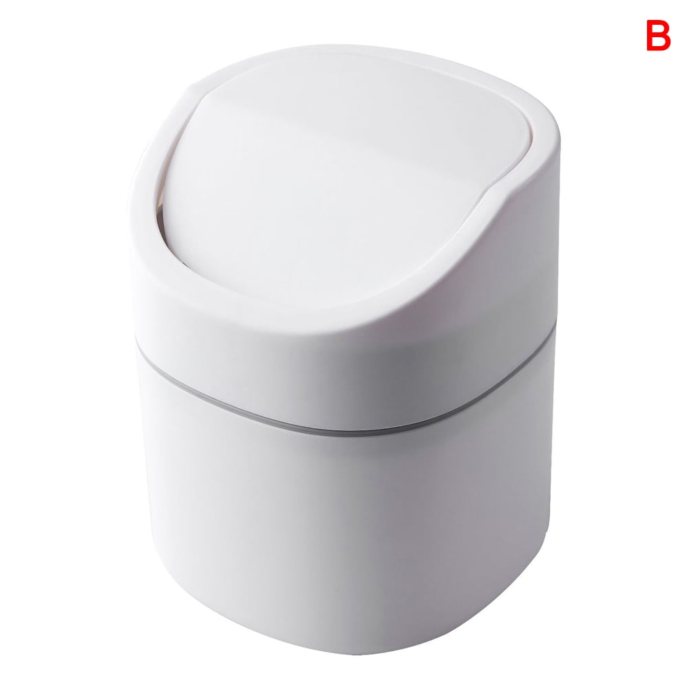 Stamens Trash,Mini Trash Can Desktop Trash Bin With Lid Small Tiny