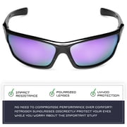 Polarized Wrap Around Sports Sunglasses for Men Women Driving Fishing Running Cycling Sun Glasses