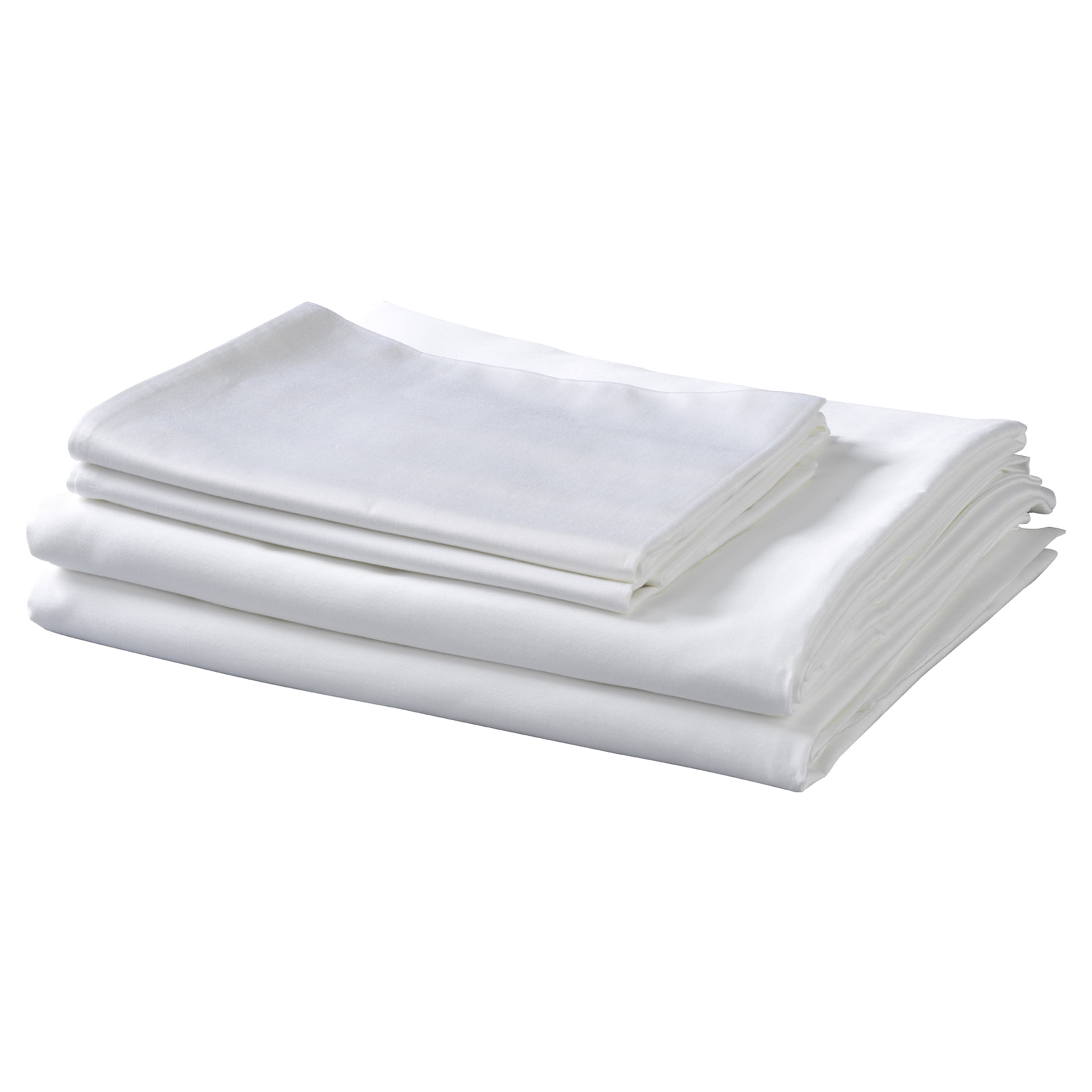 JERFIT Queen Sheets Set - 4 Piece White Bamboo Cotton Blend Bedding, Ultra Soft & Breathable, 240 Thread Count, Deep Pocket Fitted Sheet
