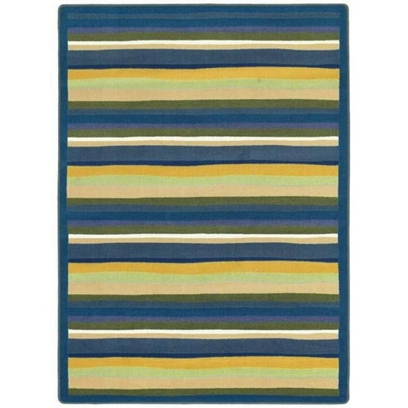 Yipes Stripes Bold 5 ft.4 in. x 7 ft.8 in.  WearOn Nylon Machine Tufted- Cut Pile Just for Kids Rug