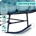 thumbnail image 6 of Outdoor Loveseat Rocking Chair with Thicken Cushion and Phone Holder for 2 Person for Garden Patio Yard (Turquoise), 6 of 7