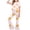 Hot Pink, variant on Faraee Girls 2 Piece Clothes Cute Floral Print Twist Front Short Sleeve Top and Bell Bottom Pants Set Kids Casual Summer Outfits 7-12 Years Beige
