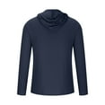 thumbnail image 6 of Momasggi Men's Muscle Hoodies Stretch Long Sleeve Hooded Sweatshirt Fashion Ribbed Pullover Sweater Lightweight Running Workout Gym Sweatshirts Navy L, 6 of 9