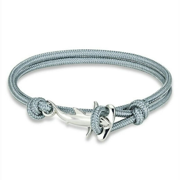 GKNET Ocean style Hammerhead Sharks Bracelet Men Women-Silvery