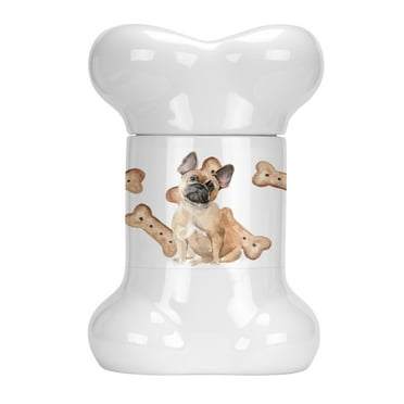 Carolines Treasures CK2353BSTJ Fawn French Bulldog Bone Shaped Treat Jar, , multicolor