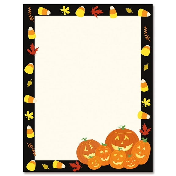 Jack Stack Halloween Pumpkin Letter Papers - 25 Sheets, Holiday Letter Papers, 8.5" x 11", by Current
