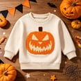 thumbnail image 4 of Toddler Girl Boy Halloween Sweatshirt Long Sleeve Pumpkin Shirt Crewneck Sweater Retro Tops Fall Outfit, 4 of 8