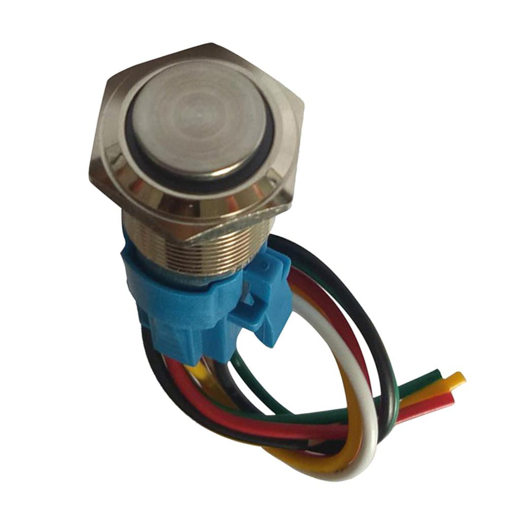 3-6V LED 16mm Momentary Push Button Switch Waterproof with Wire Connector 