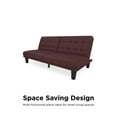 DHP Dexter Futon & Lounger, Convertible Sofa Bed & Couch, Berry