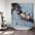 thumbnail image 6 of Blue Gold Marble Shower Curtain,Blue Golden Cracked Lines Abstract Modern Shower Curtain for Bathroom Decor,Waterproof Texture Washable Fabric Shower Curtain,72 X 72, 6 of 6