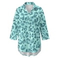 thumbnail image 4 of Xoenoiee Mint Green Leopard Print Button Down Beach Coverup for Women, Long Sleeve Swimsuit Coverup Bikini Shirt Bathing Suit Cover Ups for Pool Vacation, Size S, 4 of 7