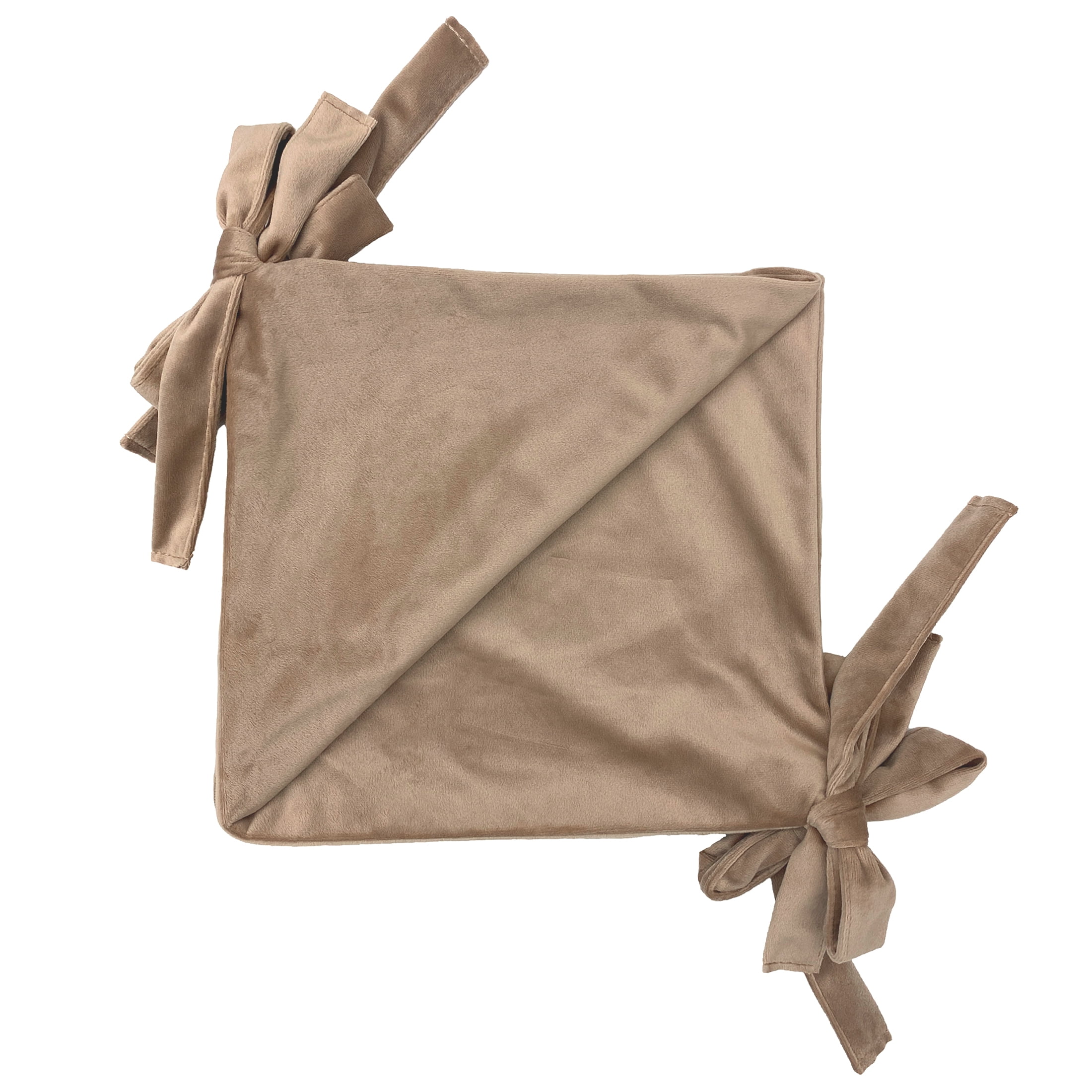 My Texas House 20" x 20" Taupe Velvet Bow Decorative Pillow Cover