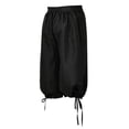 thumbnail image 5 of Men's Medieval Pirate Capri Pants Renaissance Costumes Viking Shorts Lace up Hem Halloween Costume Trousers, 5 of 5
